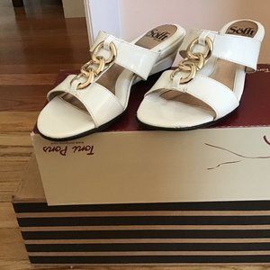 Sofftt Sandals White Patent Leather